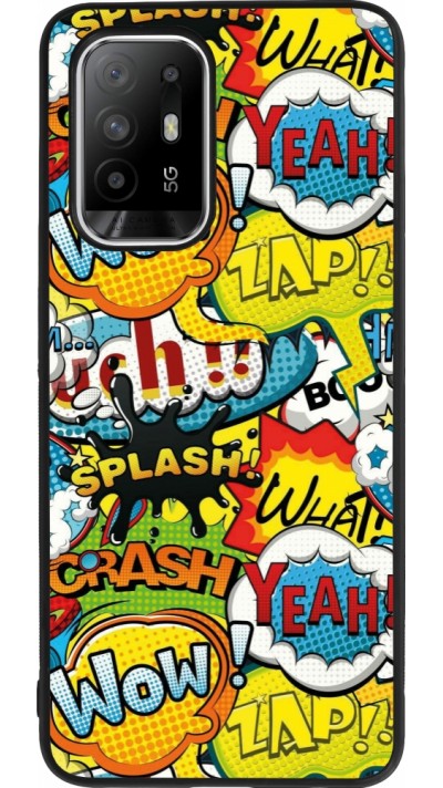 OPPO F19 Pro+ Case Hülle - Silikon schwarz Cartoons slogans