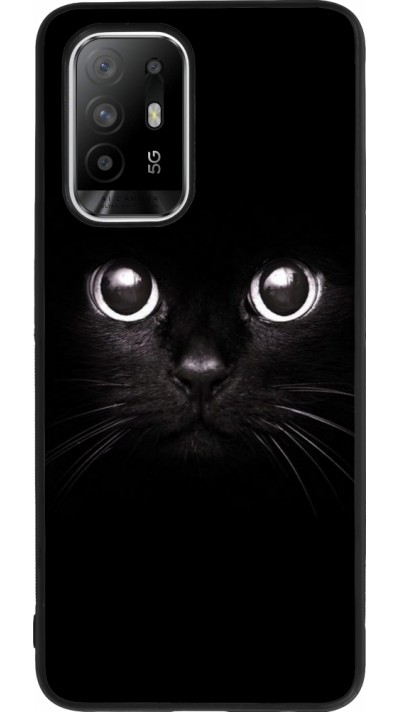 OPPO F19 Pro+ Case Hülle - Silikon schwarz Cat eyes