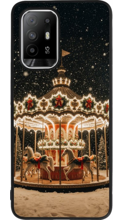 OPPO F19 Pro+ Case Hülle - Silikon schwarz Christmas 25 Carousel