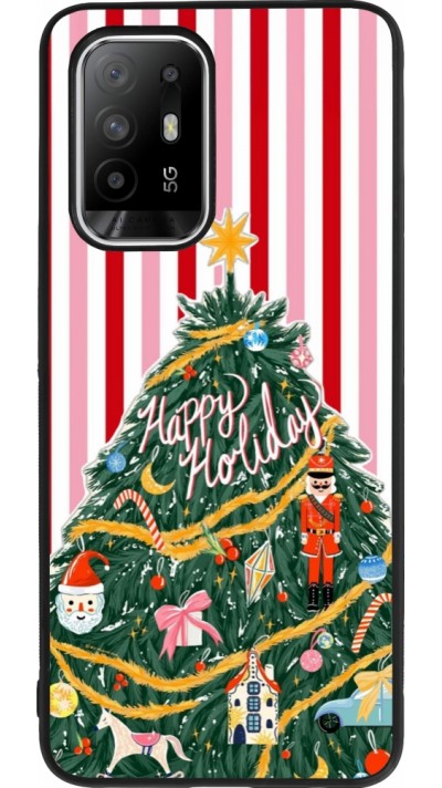 OPPO F19 Pro+ Case Hülle - Silikon schwarz Christmas 25 Happy Holiday