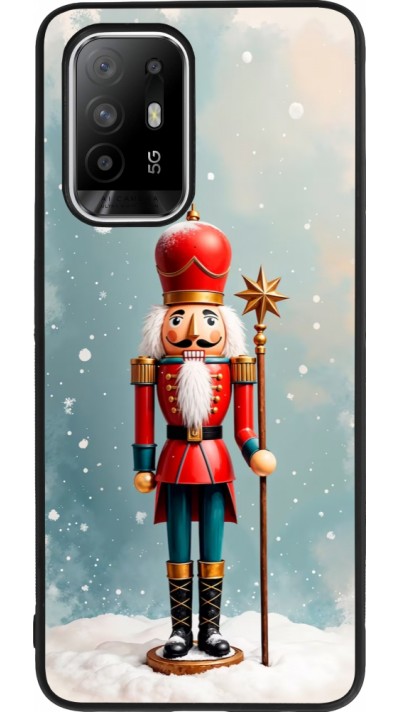 OPPO F19 Pro+ Case Hülle - Silikon schwarz Christmas 25 Nutcracker Snow