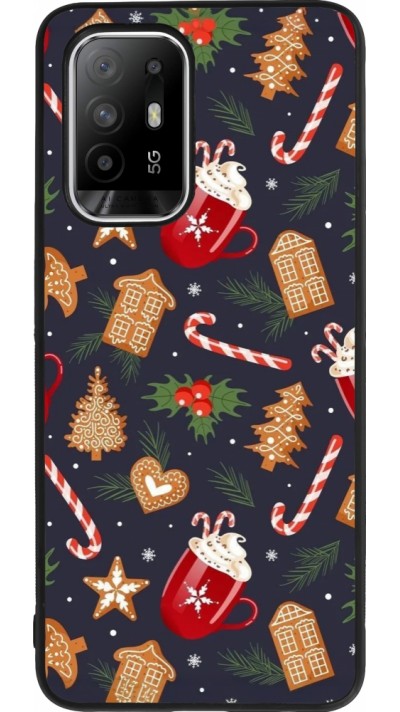 OPPO F19 Pro+ Case Hülle - Silikon schwarz Christmas 25 Pattern Gingerbread House