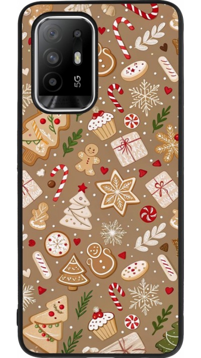 OPPO F19 Pro+ Case Hülle - Silikon schwarz Christmas 25 Pattern Ginger Cookie