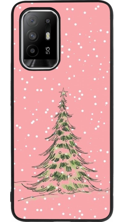 OPPO F19 Pro+ Case Hülle - Silikon schwarz Christmas 25 Pink Tree
