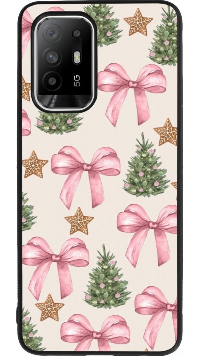 OPPO F19 Pro+ Case Hülle - Silikon schwarz Christmas 25 Vintage Ribbons