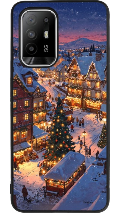 OPPO F19 Pro+ Case Hülle - Silikon schwarz Christmas 25 Xmas Village