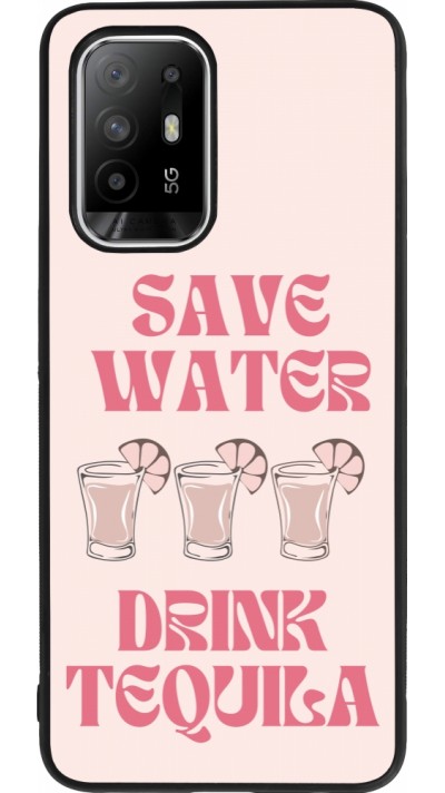 OPPO F19 Pro+ Case Hülle - Silikon schwarz Cocktail Save Water Drink Tequila