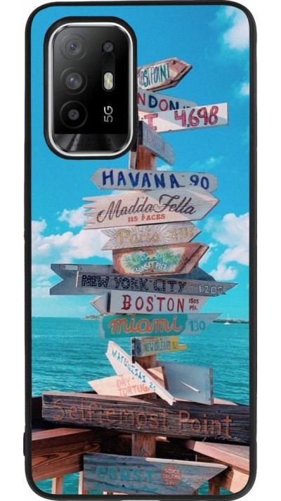 OPPO F19 Pro+ Case Hülle - Silikon schwarz Cool Cities Directions