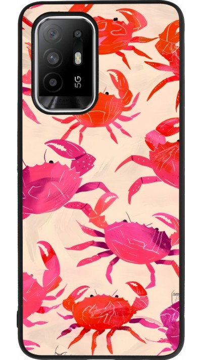 OPPO F19 Pro+ Case Hülle - Silikon schwarz Crabs Paint