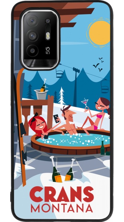 OPPO F19 Pro+ Case Hülle - Silikon schwarz Crans-Montana Mountain Jacuzzi