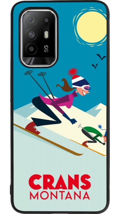 OPPO F19 Pro+ Case Hülle - Silikon schwarz Crans-Montana Ski Downhill