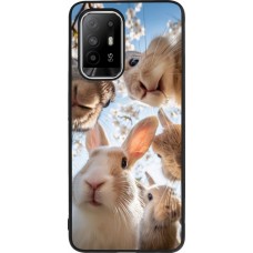 OPPO F19 Pro+ Case Hülle - Silikon schwarz Easter 2026 Rabbits