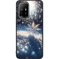 OPPO F19 Pro+ Case Hülle - Silikon schwarz Schneeflocke Solar Glanz