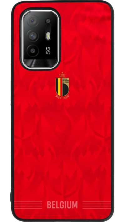 Coque OPPO F19 Pro+ - Silicone rigide noir Maillot de football Belgique 2026 personnalisable