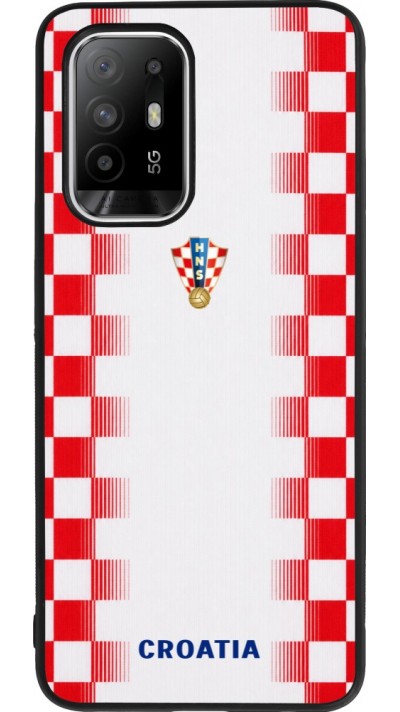 Coque OPPO F19 Pro+ - Silicone rigide noir Maillot de football Croatie 2026 personnalisable
