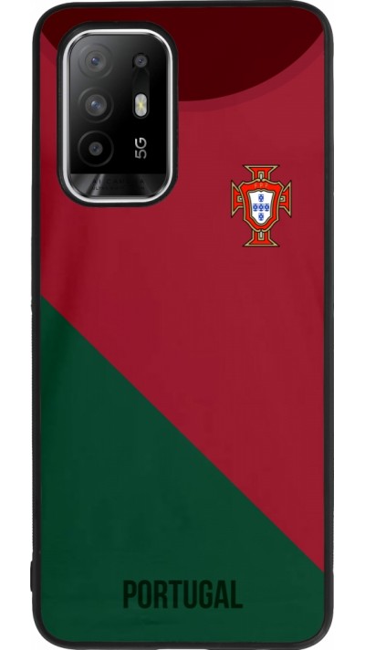 OPPO F19 Pro+ Case Hülle - Silikon schwarz Fussballtrikot Portugal2022