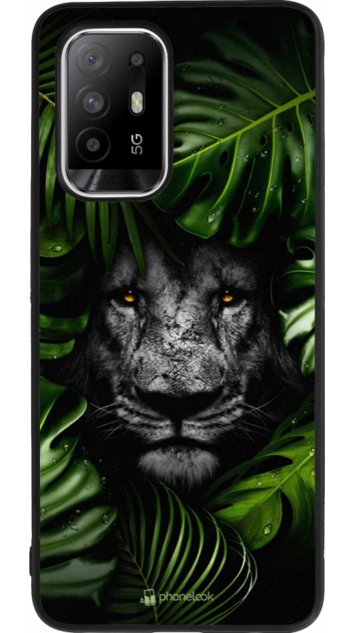 OPPO F19 Pro+ Case Hülle - Silikon schwarz Forest Lion