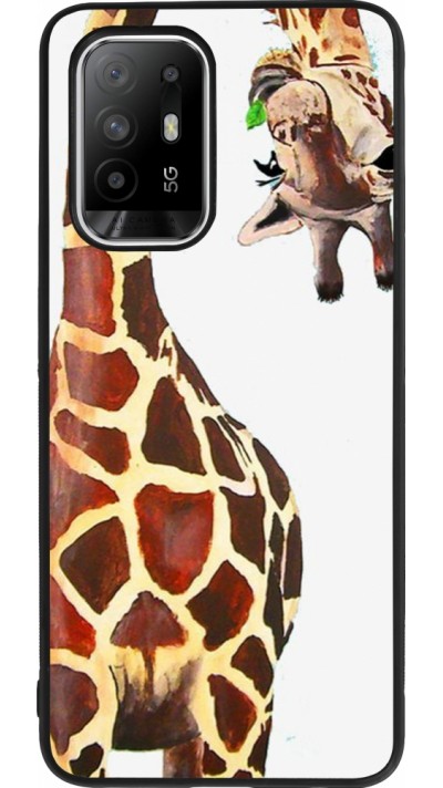 OPPO F19 Pro+ Case Hülle - Silikon schwarz Giraffe Fit