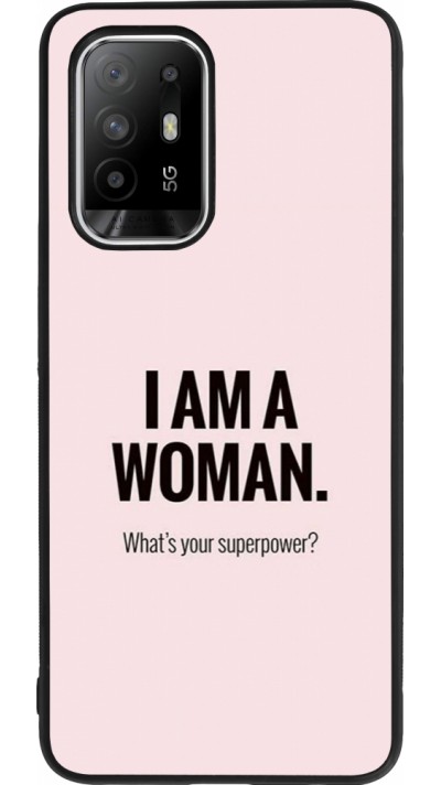 OPPO F19 Pro+ Case Hülle - Silikon schwarz I am a woman