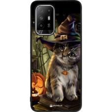 OPPO F19 Pro+ Case Hülle - Silikon schwarz Halloween 21 Witch cat