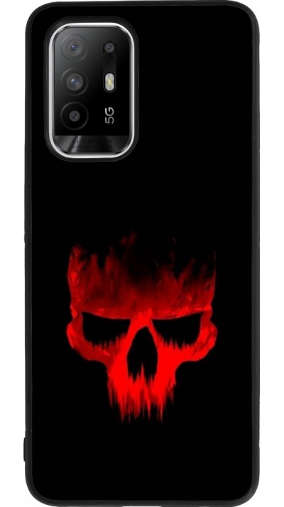 OPPO F19 Pro+ Case Hülle - Silikon schwarz Halloween 2023 scary skull