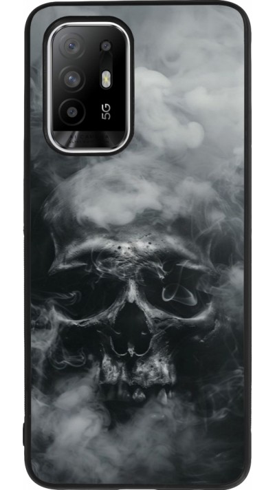 OPPO F19 Pro+ Case Hülle - Silikon schwarz Halloween 2024 smoky skull