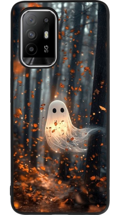 OPPO F19 Pro+ Case Hülle - Silikon schwarz Halloween 2025 Ghost in the forest