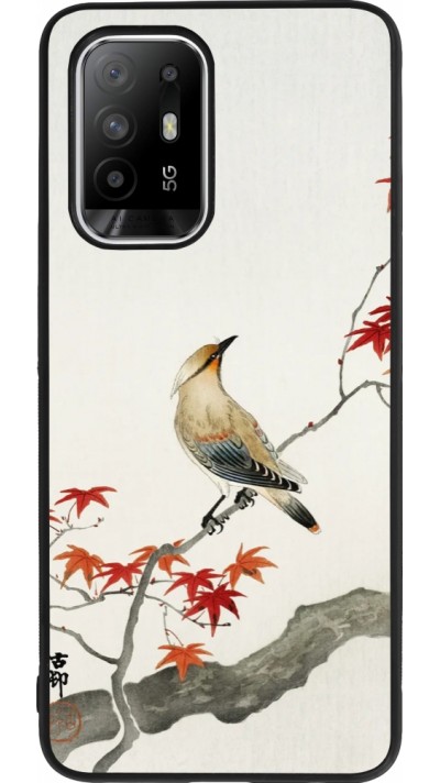 OPPO F19 Pro+ Case Hülle - Silikon schwarz Japanese Bird