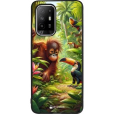 OPPO F19 Pro+ Case Hülle - Silikon schwarz Tropischer Dschungel Tayrona