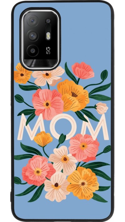 Coque OPPO F19 Pro+ - Silicone rigide noir Mom 2026 Flowers