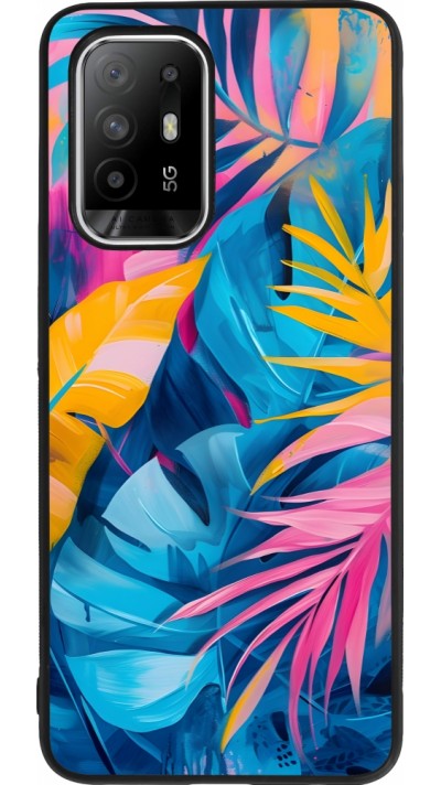 OPPO F19 Pro+ Case Hülle - Silikon schwarz Palms Blue