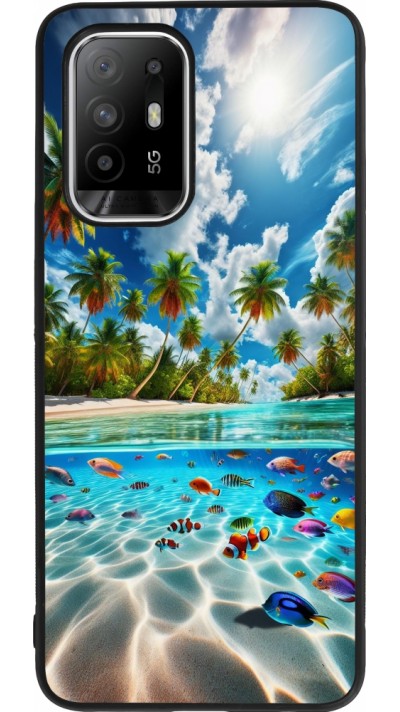 Coque OPPO F19 Pro+ - Silicone rigide noir Plage Paradis