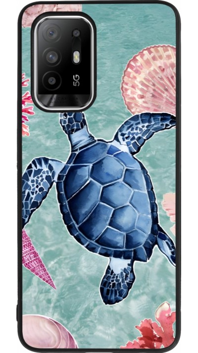 Coque OPPO F19 Pro+ - Silicone rigide noir Preppy Turtle