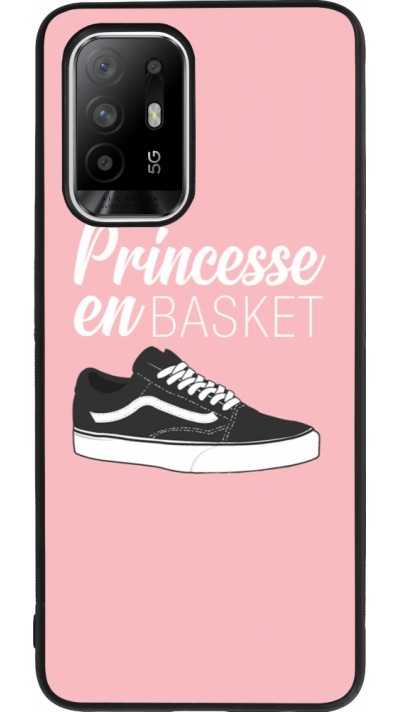 Coque OPPO F19 Pro+ - Silicone rigide noir princesse en basket