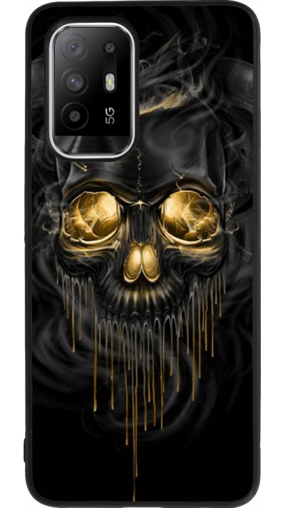 Coque OPPO F19 Pro+ - Silicone rigide noir Skull 02