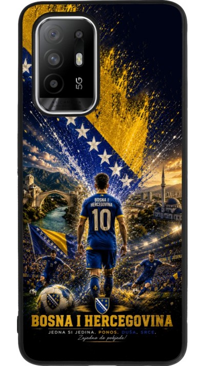 Coque OPPO F19 Pro+ - Silicone rigide noir Football Bosnie-Herzégovine splash 2026