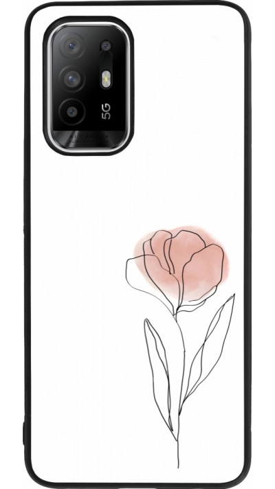 Coque OPPO F19 Pro+ - Silicone rigide noir Spring 23 minimalist flower