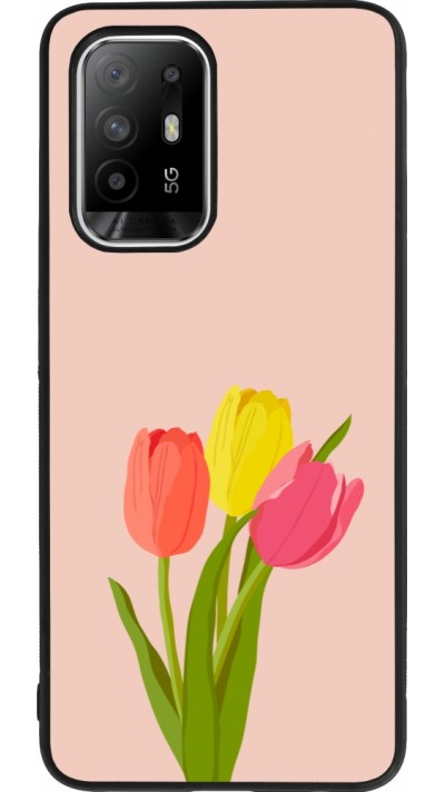 Coque OPPO F19 Pro+ - Silicone rigide noir Spring 23 tulip trio