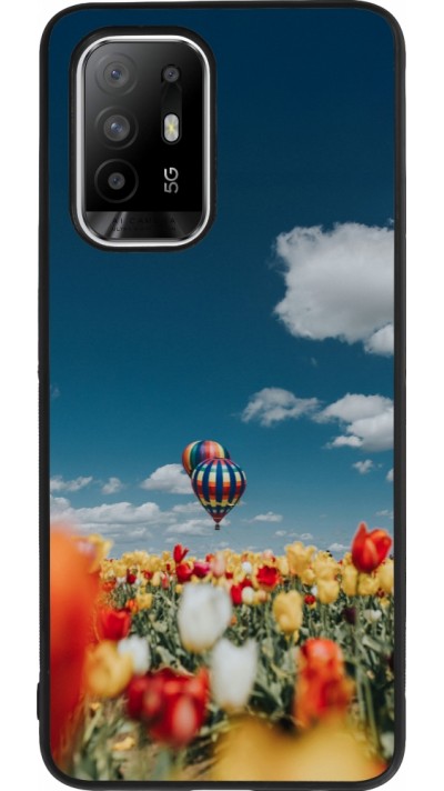 Coque OPPO F19 Pro+ - Silicone rigide noir Hot air balloon Spring 2026