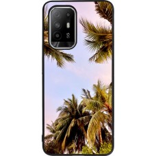 OPPO F19 Pro+ Case Hülle - Silikon schwarz Summer 2023 palm tree vibe