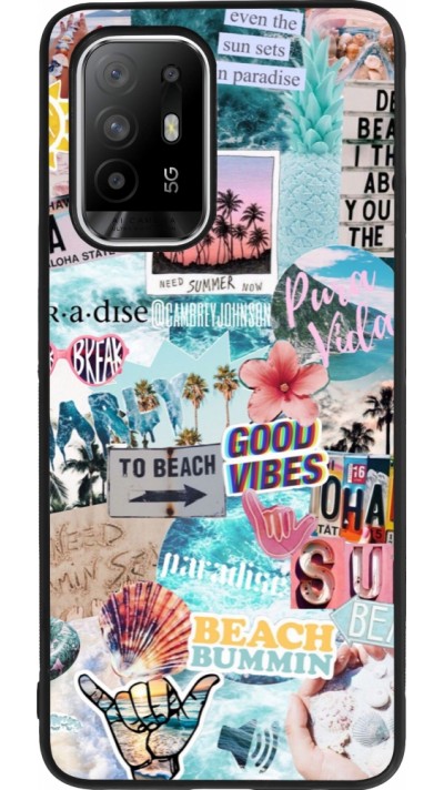 Coque OPPO F19 Pro+ - Silicone rigide noir Summer 20 collage