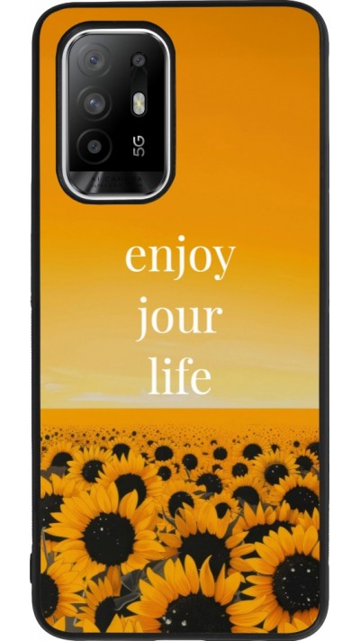 Coque OPPO F19 Pro+ - Silicone rigide noir Summer 2025 Enjoy your life