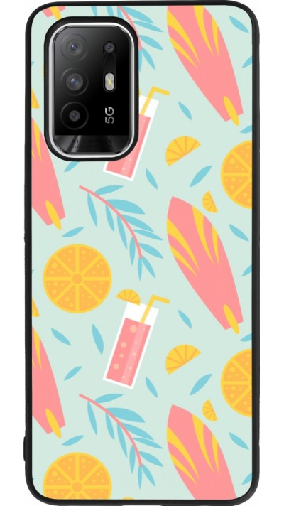 Coque OPPO F19 Pro+ - Silicone rigide noir Summer 2025 Pattern citron