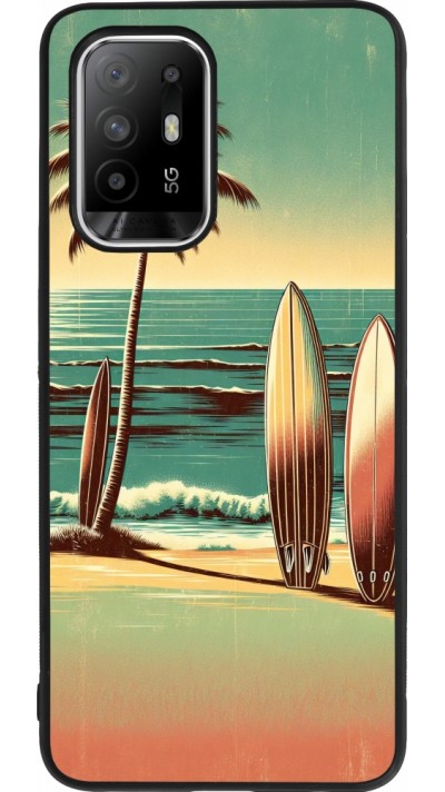 Coque OPPO F19 Pro+ - Silicone rigide noir Surf Paradise