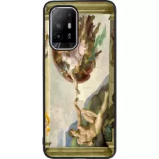 Coque OPPO F19 Pro+ - Silicone rigide noir Tableau art - La Création d’Adam - Michel-Ange