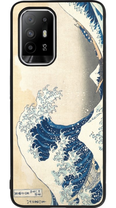 Coque OPPO F19 Pro+ - Silicone rigide noir Tableau art - La Grande Vague de Kanagawa - Hokusai