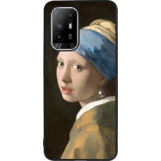 OPPO F19 Pro+ Case Hülle - Silikon schwarz Kunstbild - Das Mädchen mit dem Perlenohrring - Jan Vermeer