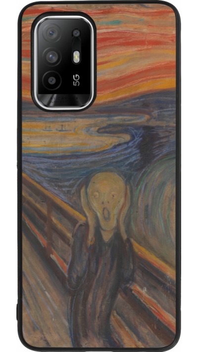 Coque OPPO F19 Pro+ - Silicone rigide noir Tableau art - Le Cri - Edvard Munch