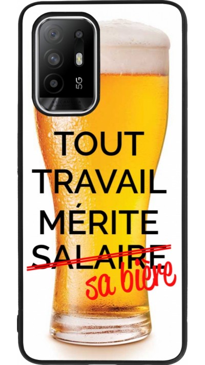 Coque OPPO F19 Pro+ - Silicone rigide noir Tout travail mérite sa bière