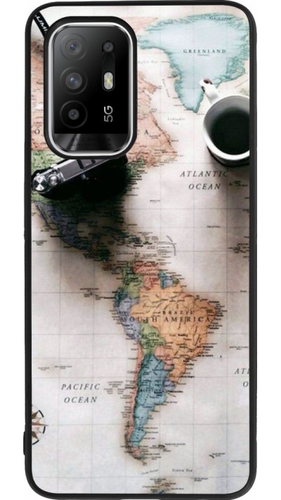 Coque OPPO F19 Pro+ - Silicone rigide noir Travel 01